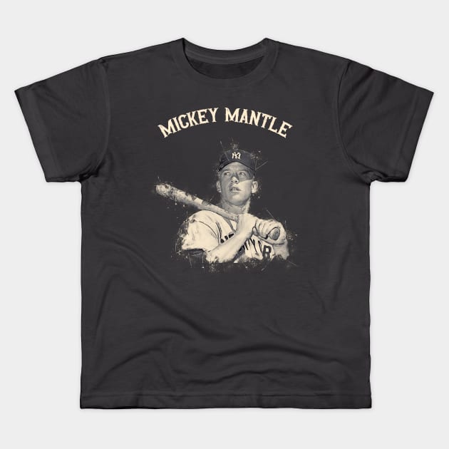 Mickey Mantle Kids T-Shirt by Yopi